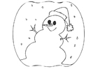Coloriages bonhomme de neige avec bonnet de Noël