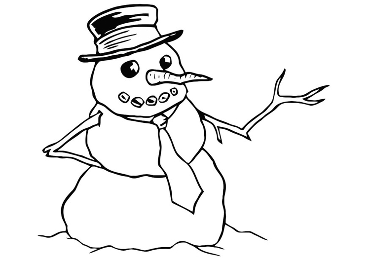 Coloriage bonhomme de neige