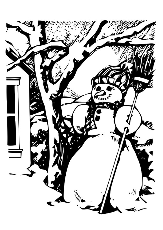 Coloriage bonhomme de neige