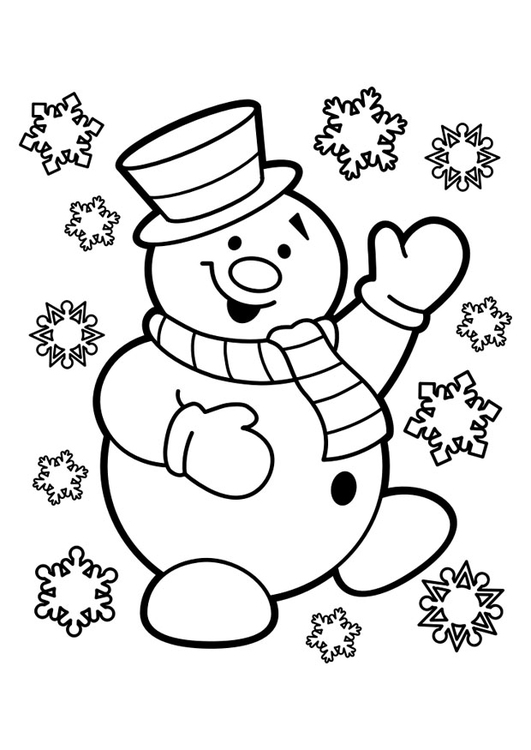 Coloriage bonhomme de neige