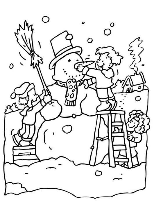 Coloriage bonhomme de neige