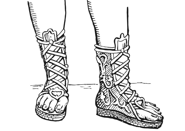 Coloriage botte ouverte, Grecs et Romains