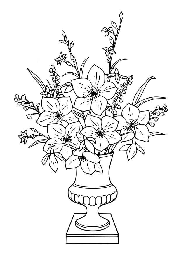 Coloriage bouquet de lis