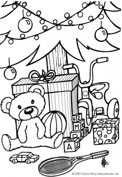 Coloriage cadeaux de NoÃ«l