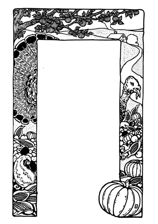 Coloriage cadre L'Action de grÃ¢ce[our 