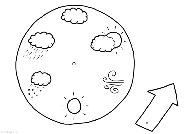 Coloriage calendrier mÃ©tÃ©orologique