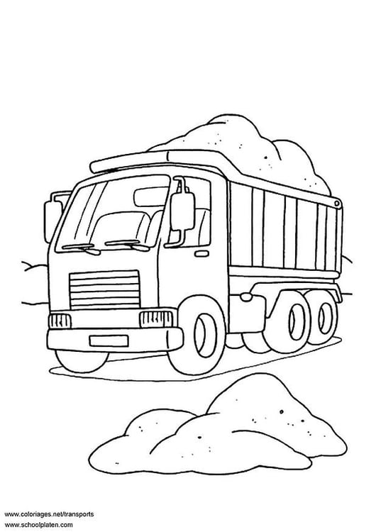 Coloriage camion-benne