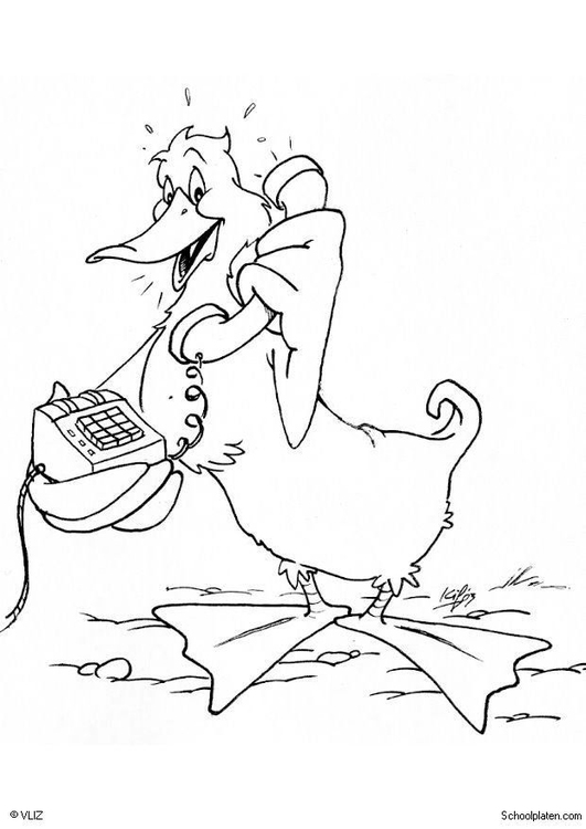 Coloriage canard avec tÃ©lÃ©phone