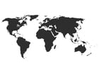 Coloriages Carte de monde sans les frontières