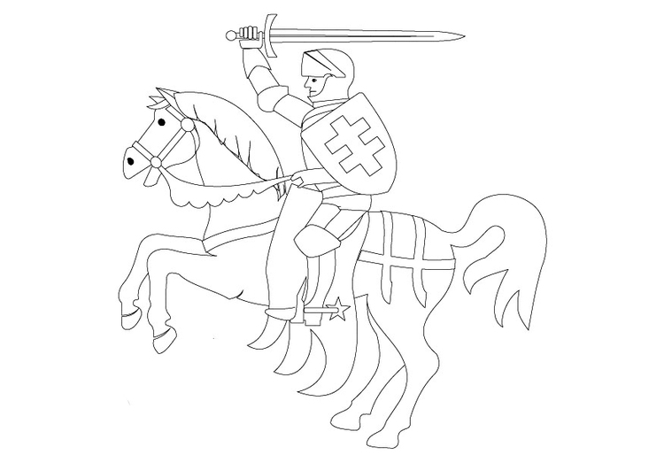 Coloriage cavalier à cheval  Coloriages Gratuits à Imprimer  Dessin 9840