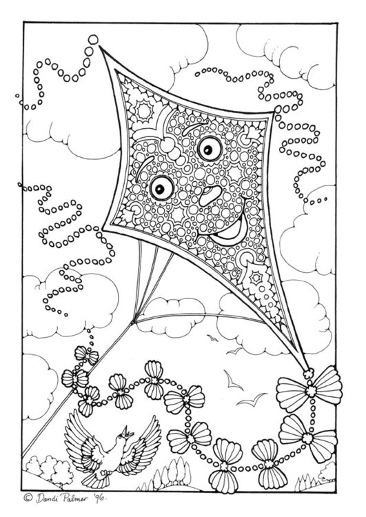 Coloriage cerf volant