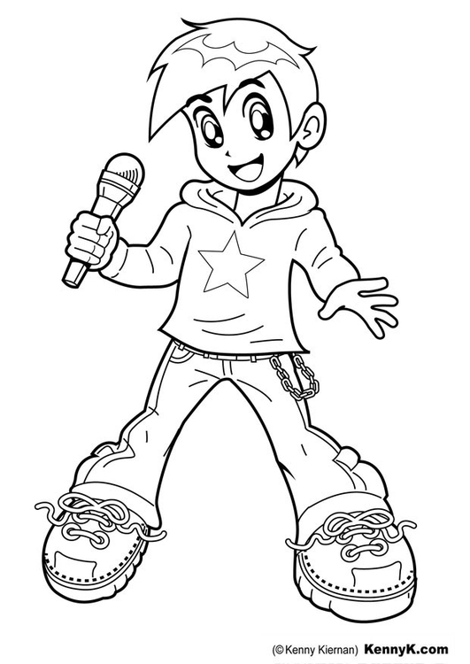 Coloriage chanteur