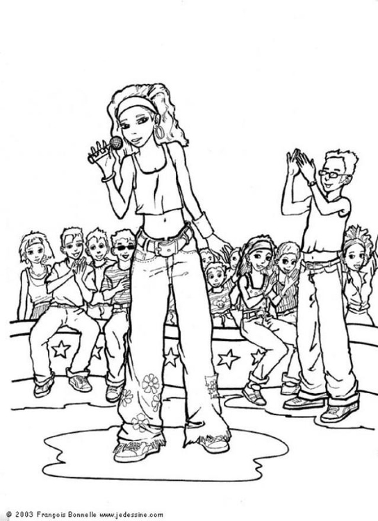 Coloriage chanteuse