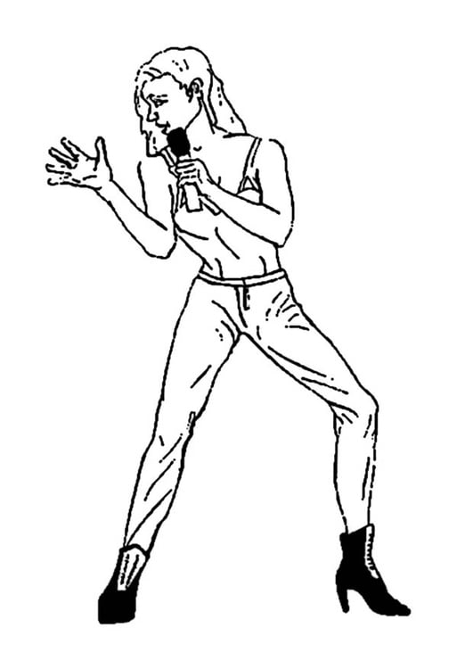 Coloriage chanteuse  Coloriages Gratuits à Imprimer  Dessin 9359