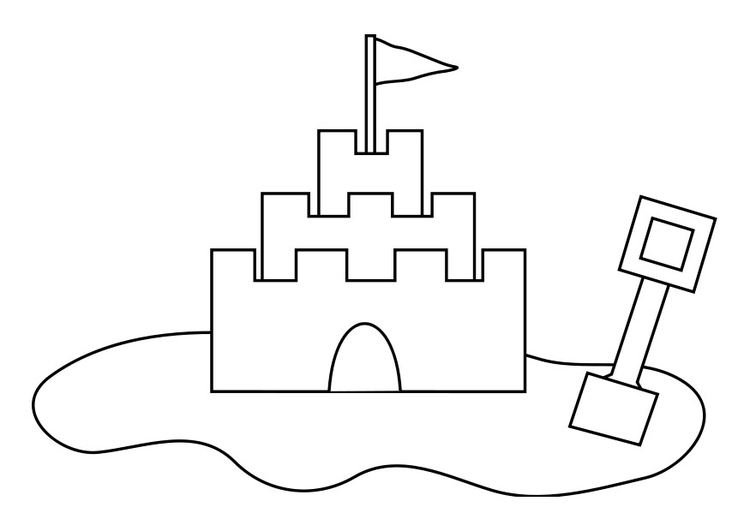 Coloriage chÃ¢teau de sable