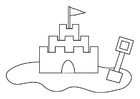 Coloriage chÃ¢teau de sable