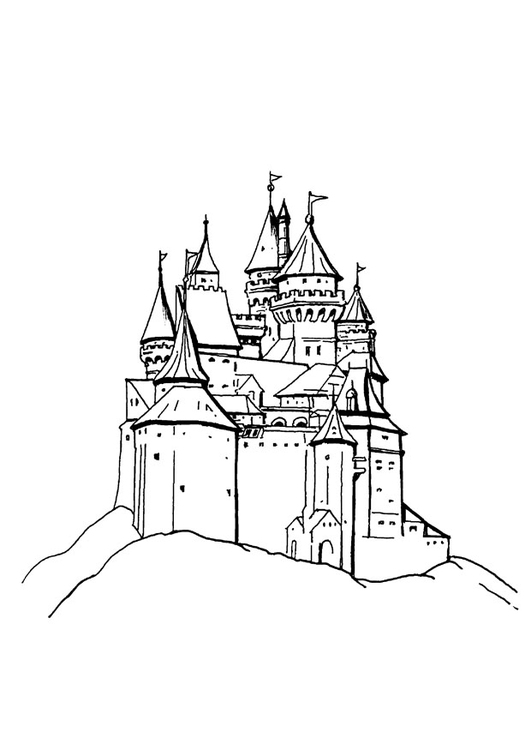 Coloriage chateau  Coloriages Gratuits à Imprimer  Dessin 18471