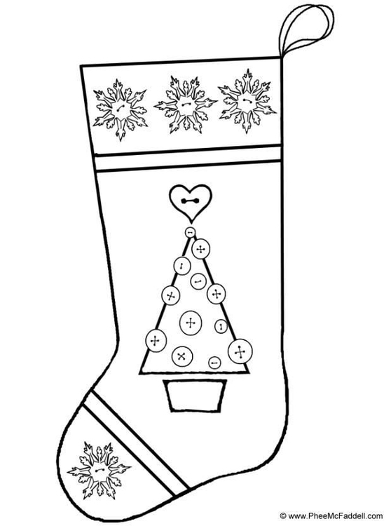 Coloriage chaussette de NoÃ«l