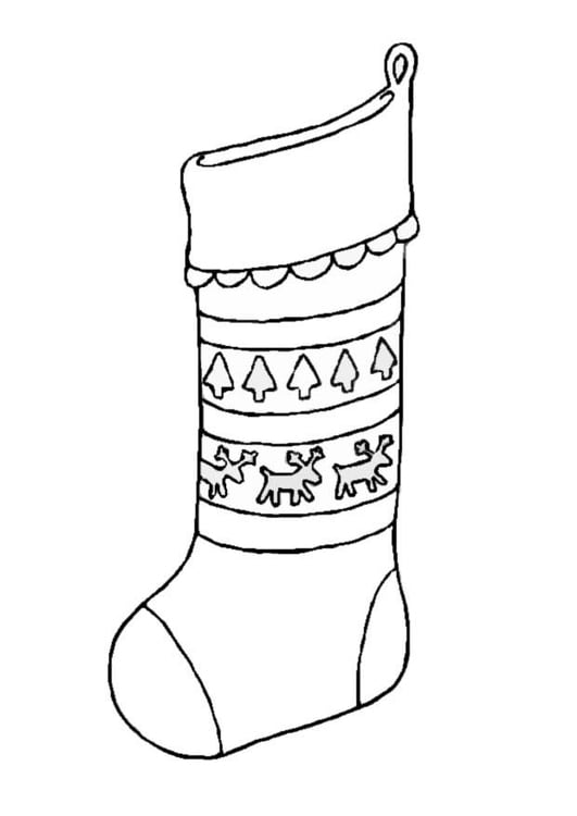 Coloriage chaussette de noÃ«l