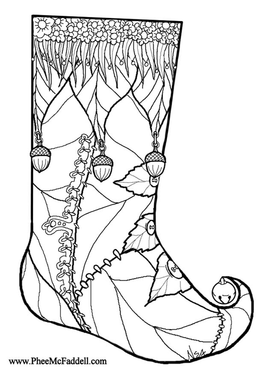 Coloriage chaussette de noÃ«l