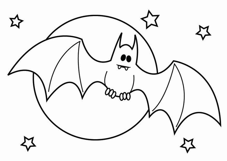 Coloriage chauve-souris d'Halloween