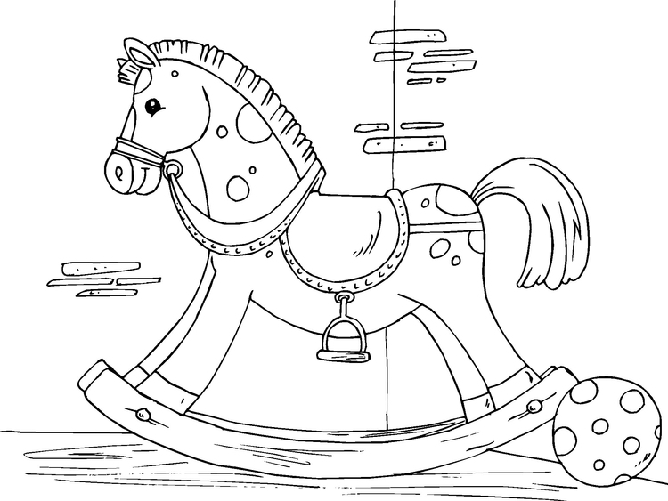 Coloriage cheval Ã  bascule