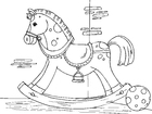 coloriage cheval à bascule