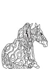 Coloriages cheval avec poulain