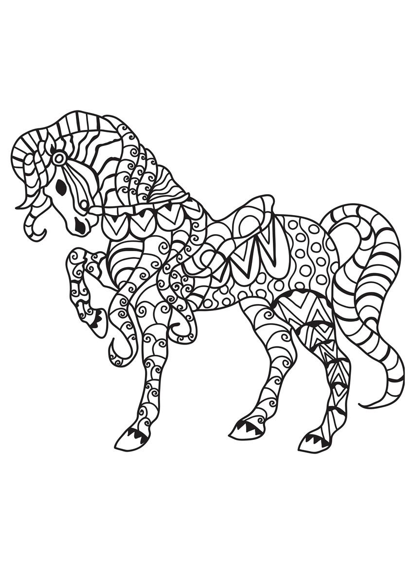 Coloriage cheval avec selle