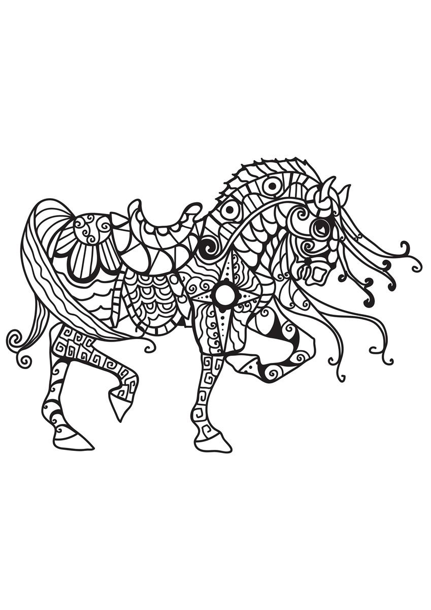 Coloriage cheval de chevalier