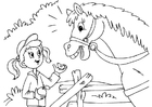 Coloriage cheval et fille