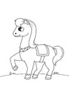 Coloriages cheval sur le pouce