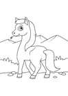 Coloriage cheval sur le pouce