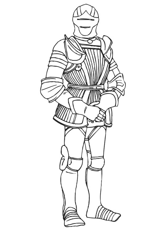 Coloriage chevalier avec son armure