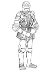 Coloriages chevalier avec son armure