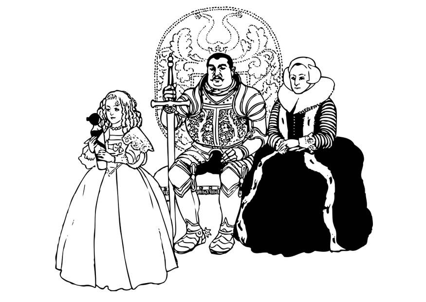Coloriage chevalier et famille