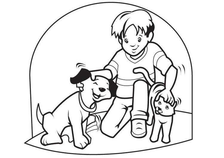 Coloriage chien et chat  Coloriages Gratuits à Imprimer