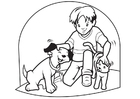 coloriage chien et chat