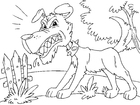 Coloriage chien furieux
