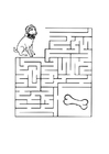 Coloriages chien labyrinthe