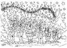 Coloriage choeur de noÃ«l