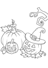 Coloriage Citrouilles d&#39;Halloween