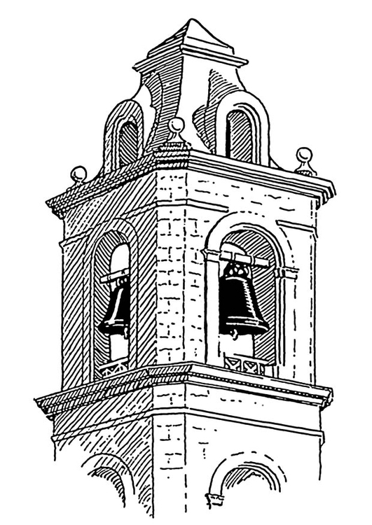 Coloriage clocher - beffroi