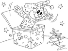 coloriage clown dans une boîte