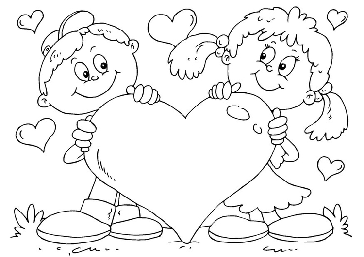 Coloriage coeur Saint-Valentin