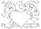 Coloriages coeur Saint-Valentin