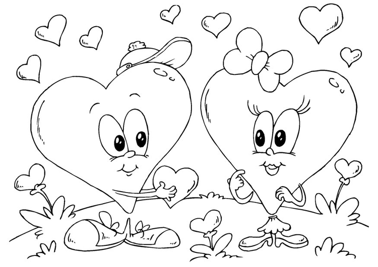 Coloriage coeurs Saint-Valentin