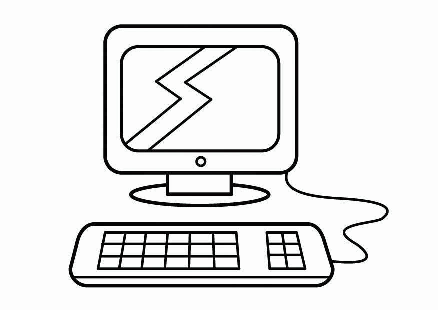 Coloriage coin d'ordinateur  de recherches  Coloriages Gratuits à