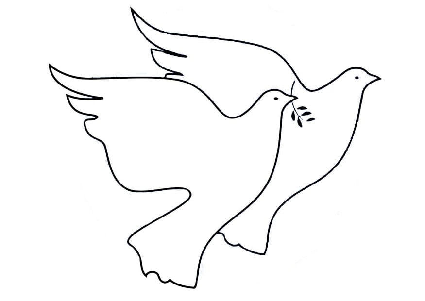 Coloriage colombes de la paix