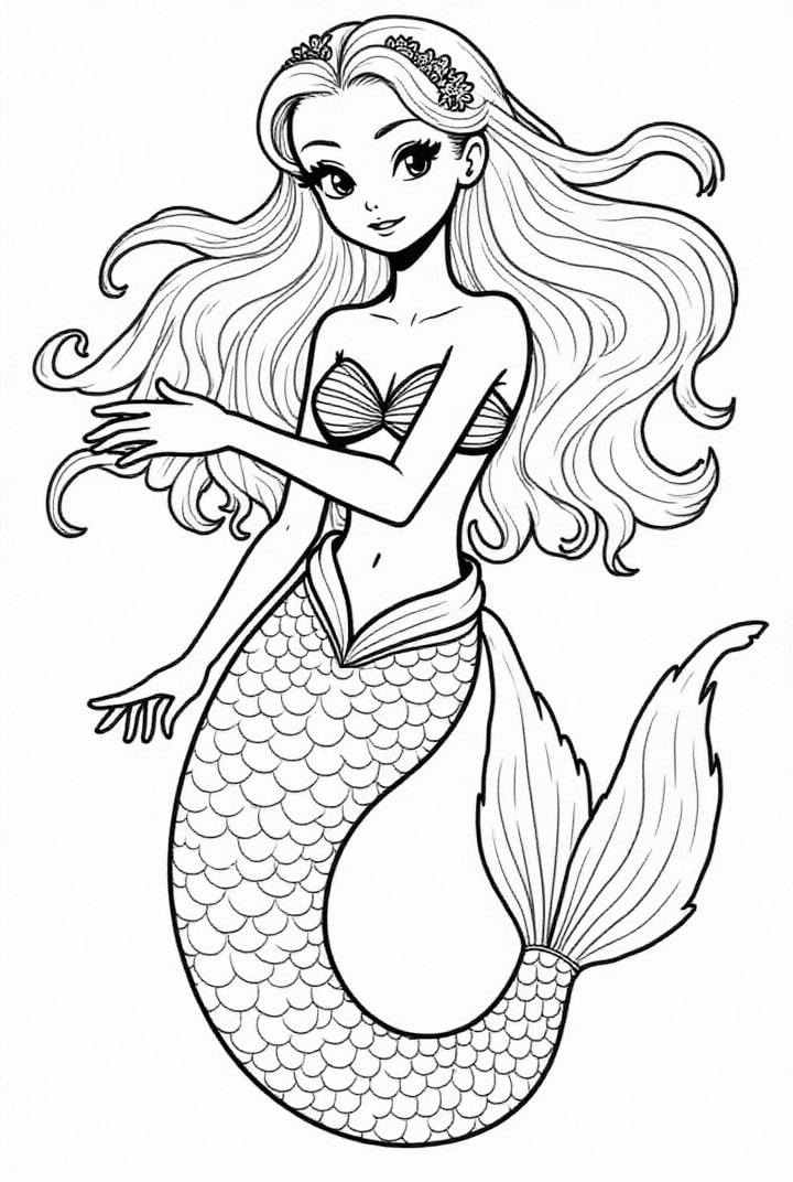 coloriage de sirène